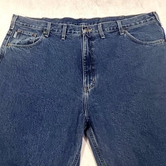 Carhart B14 Flannel Lined Washed Denim Work Dungarees Mens 46/30 Discontinued - Picture 3 of 12
